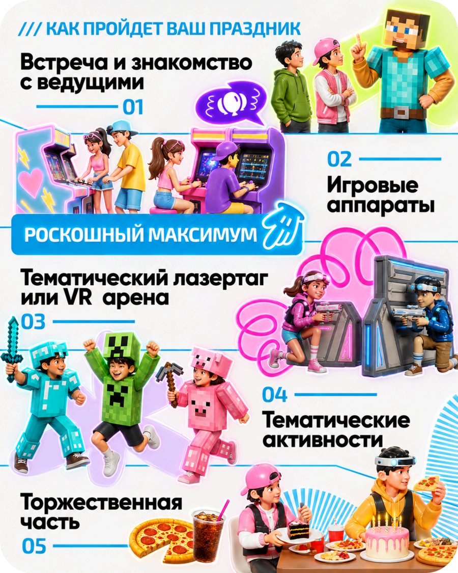Пакет «Роскошный максимум» — как пройдёт детский день рождения в LaserLand