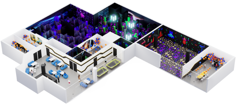 Схема развлекательного центра LaserLand Беговая