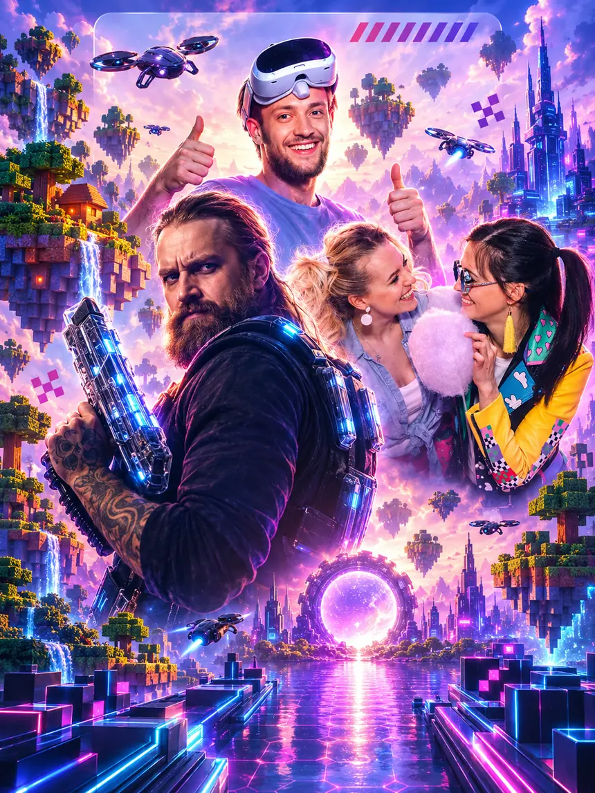 Взрослая компания в LaserLand