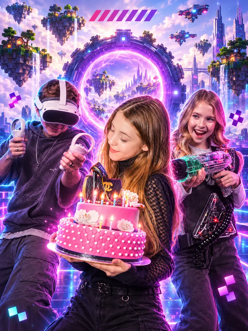 Подростки на VR-арене LaserLand