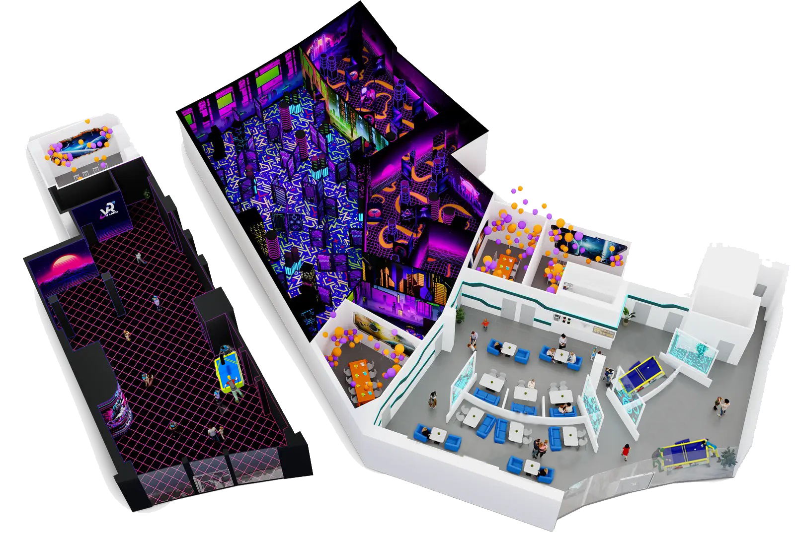 Схема развлекательного центра LaserLand Каширский